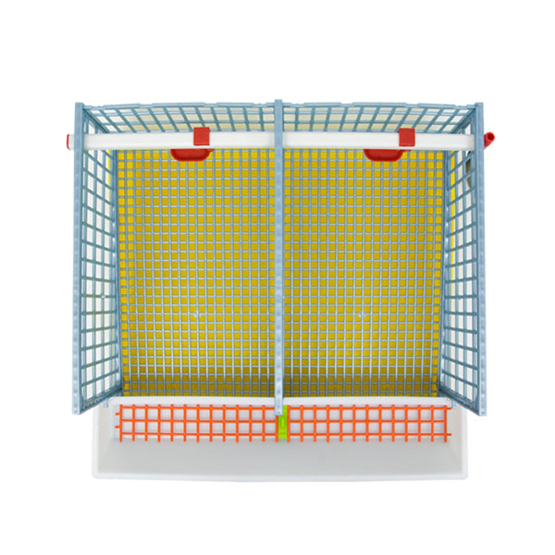 Cimuka plastic quail breeding cage with 2 sections, 10 bird capacity, suitable for traditional and jumbo quail.
