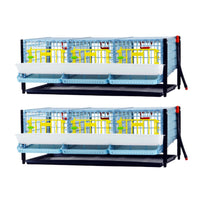 Cimuka stackable double layer quail cage in durable plastic, designed for 15 birds, features traditional flooring option.
