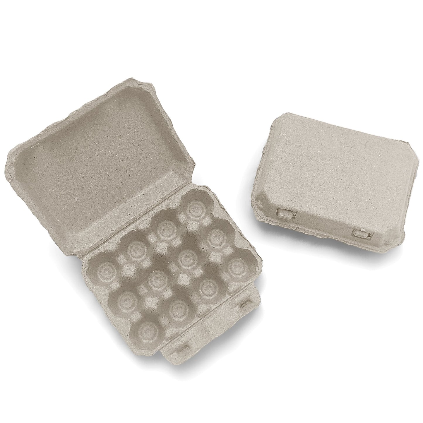 Brown recycled cardboard quail egg cartons, 12-count, 3x4 design, My Pet Chicken brand, biodegradable packaging