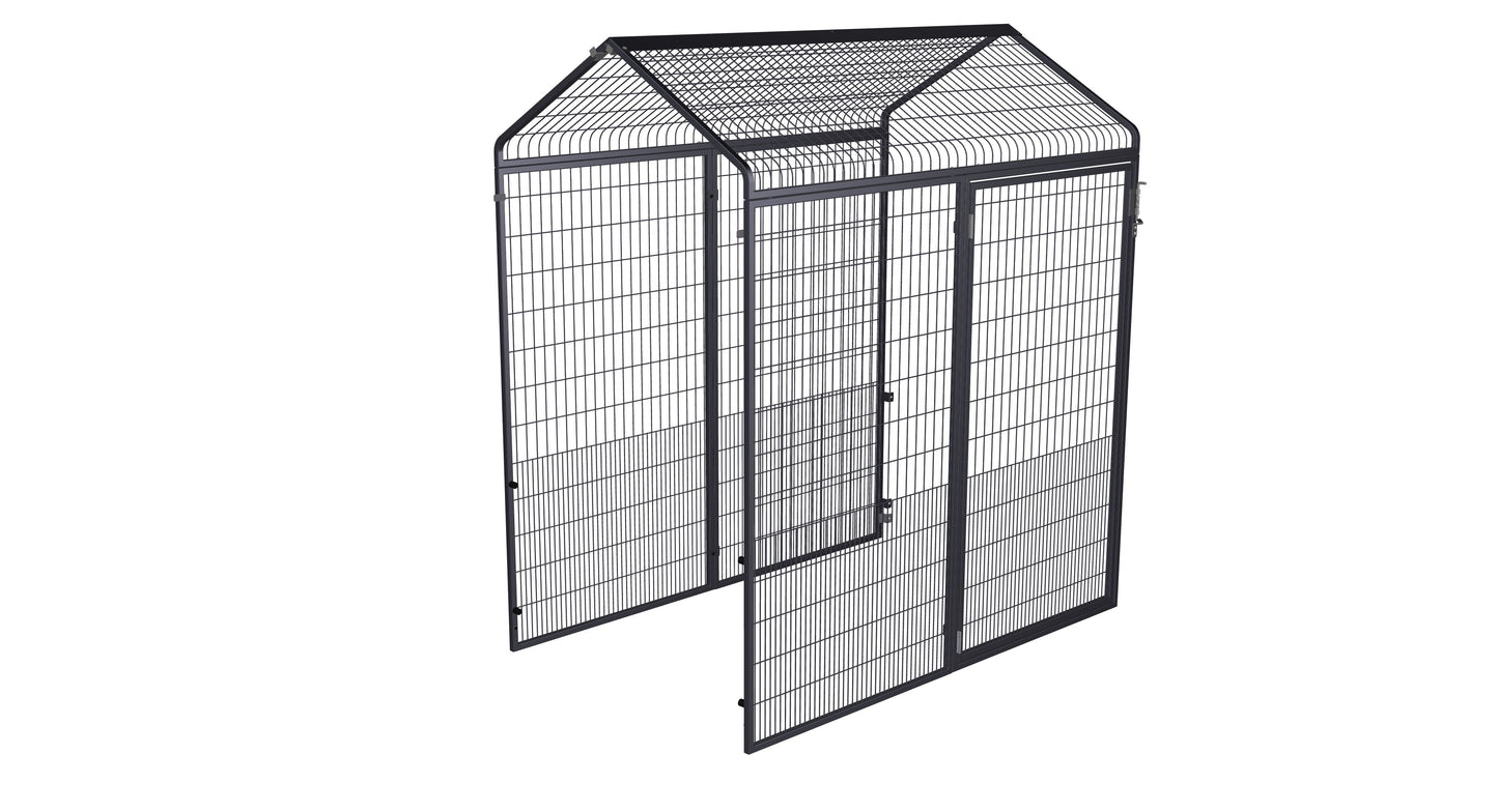 Galvanized steel mesh chicken run extension by The Smart Coop with a durable 16-gauge welded frame.