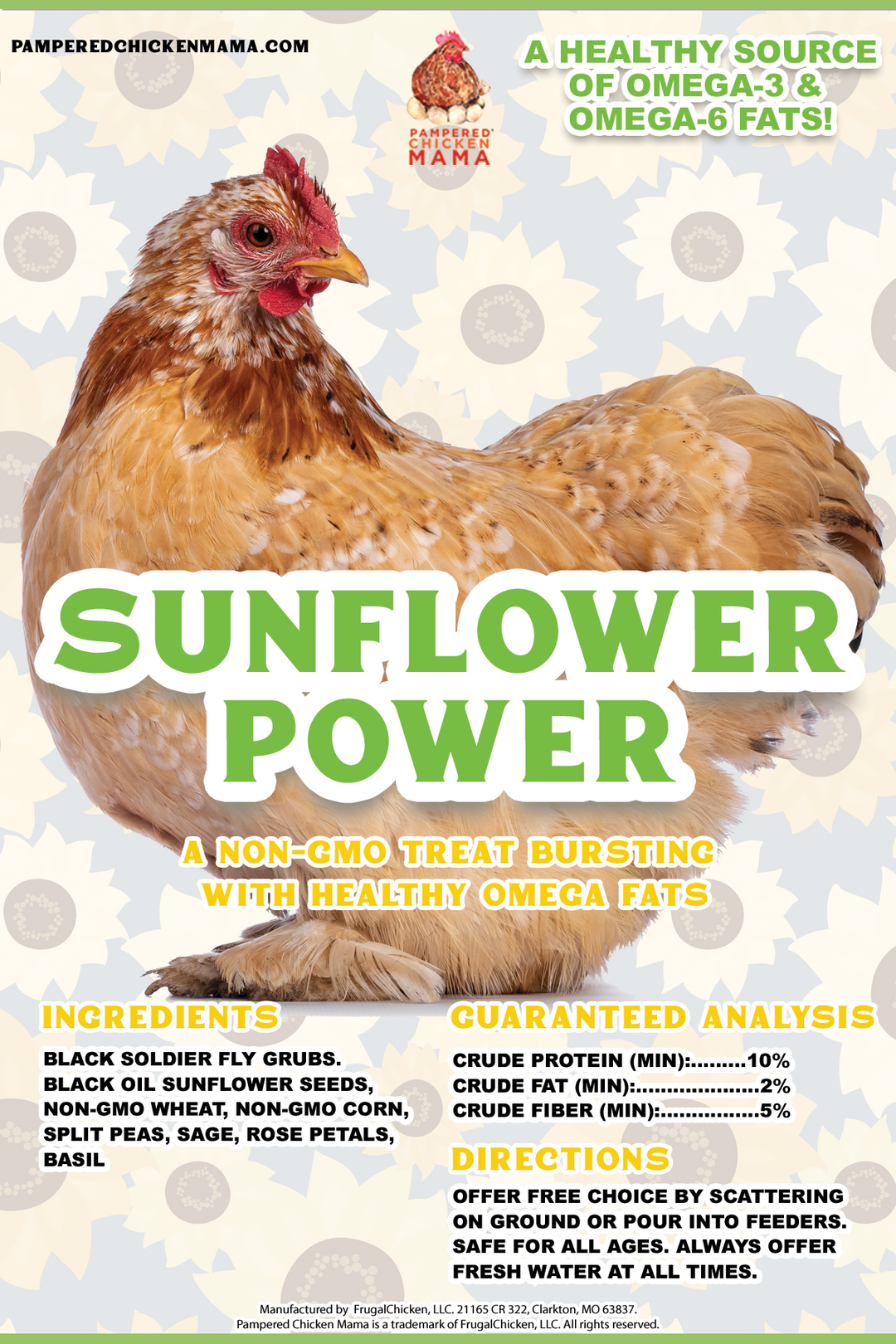 Sunflower Power Chicken Treat - Omega-3 Rich with BloomGrubs - 4lb/8lb