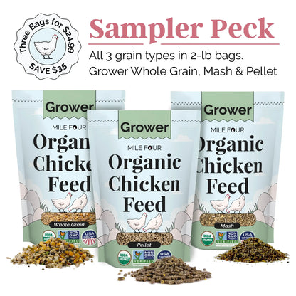 Organic Corn-Free Soy-Free Grower Chicken Feed - Non-GMO US Grown