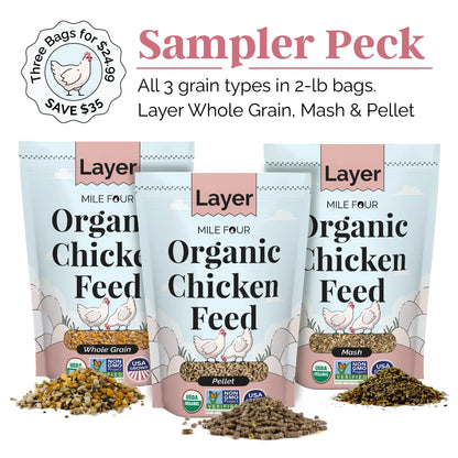 Mile Four Organic Layer Chicken Feed - Corn-Free Soy-Free Non-GMO