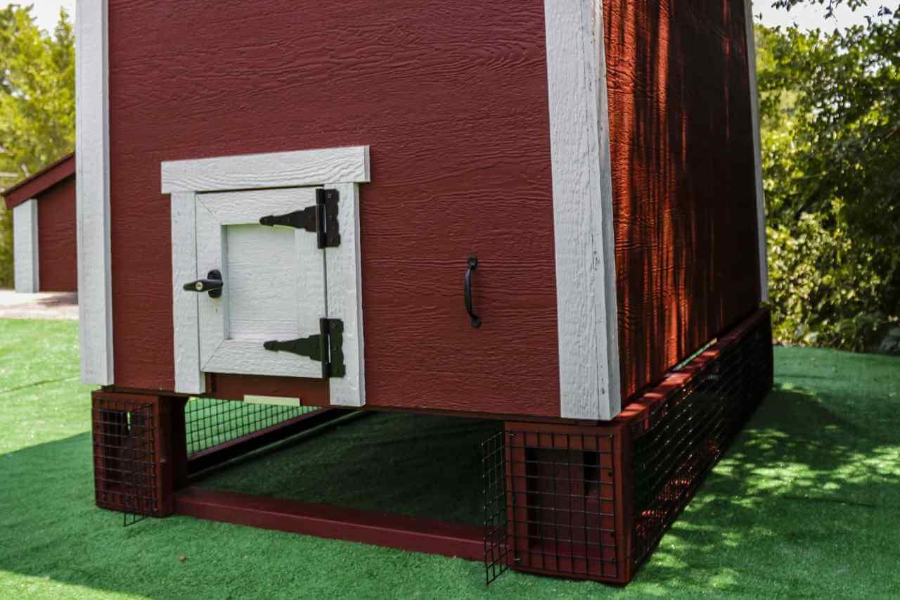 Large wire chicken coop panels with pressure treated wood frame in Classic color, featuring 16-gauge wire and 1x1 mesh.