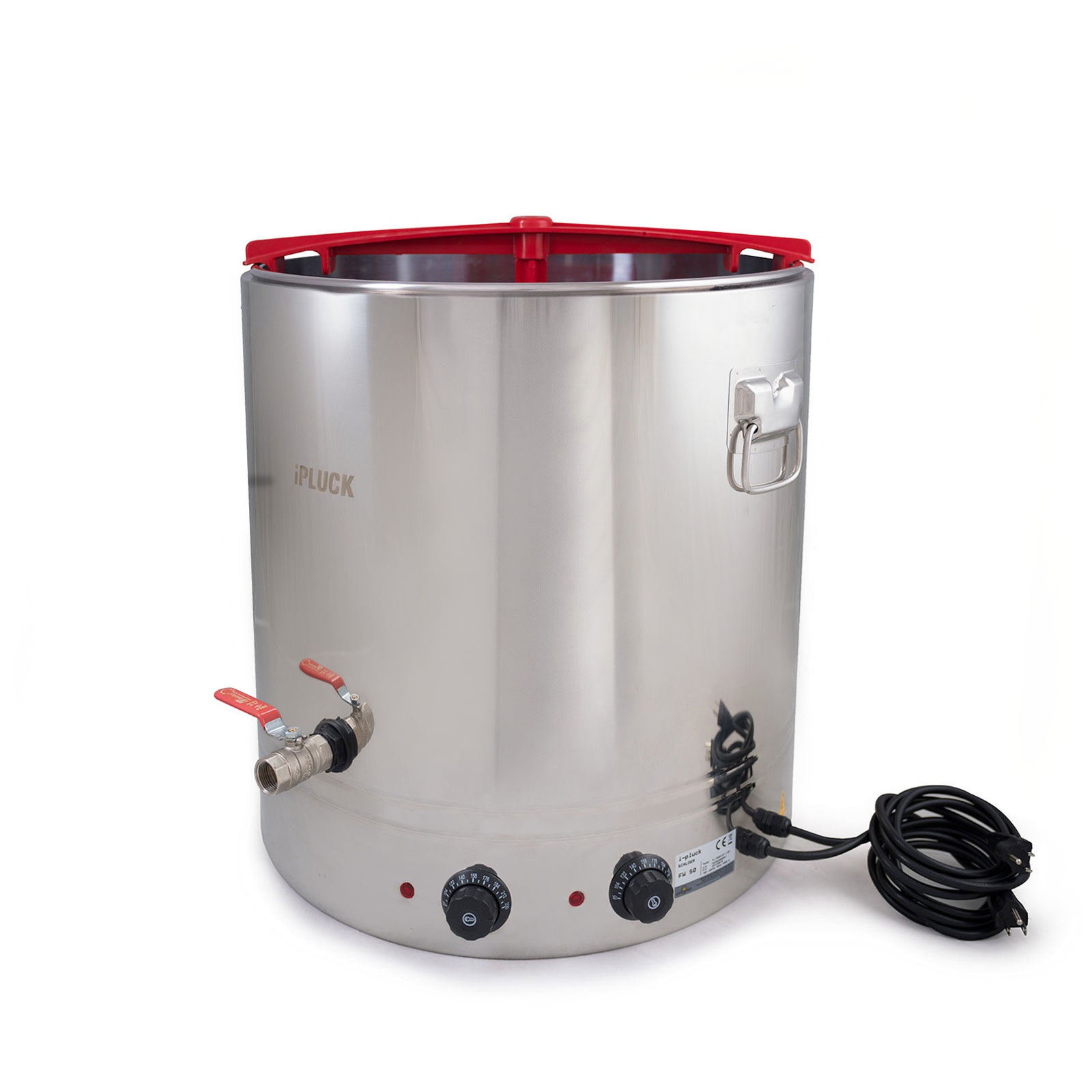 Stainless steel 26-gallon poultry scalder by Hatching Time, designed for manual dunking and backyard processing.