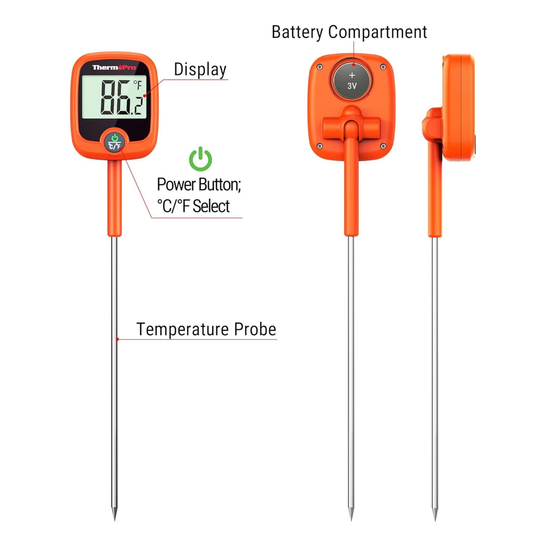 ThermoPro TP509 Instant Read Meat Thermometer with Pot Clip