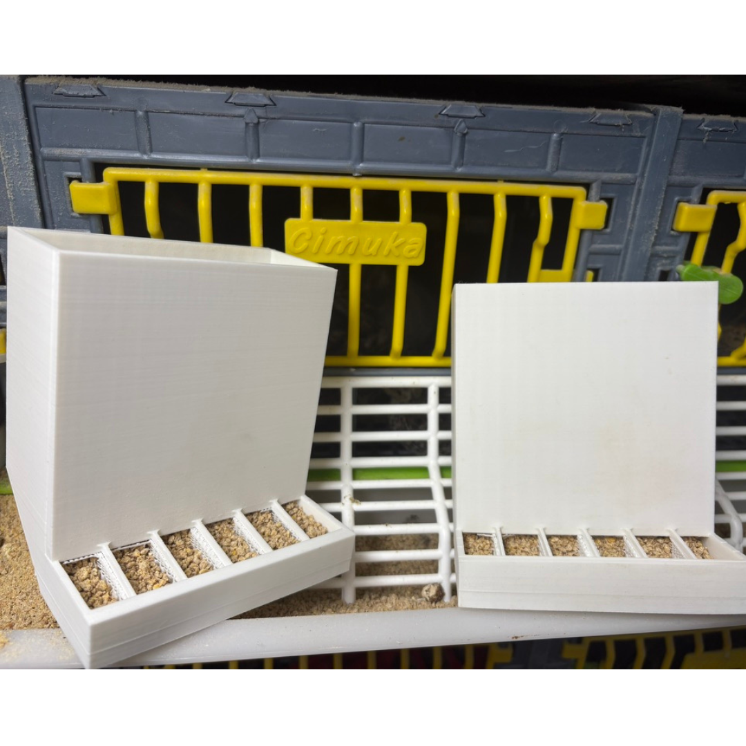 Quail Feeder Front-Slot Pair - Adjustable Spill-Resistant USA Made