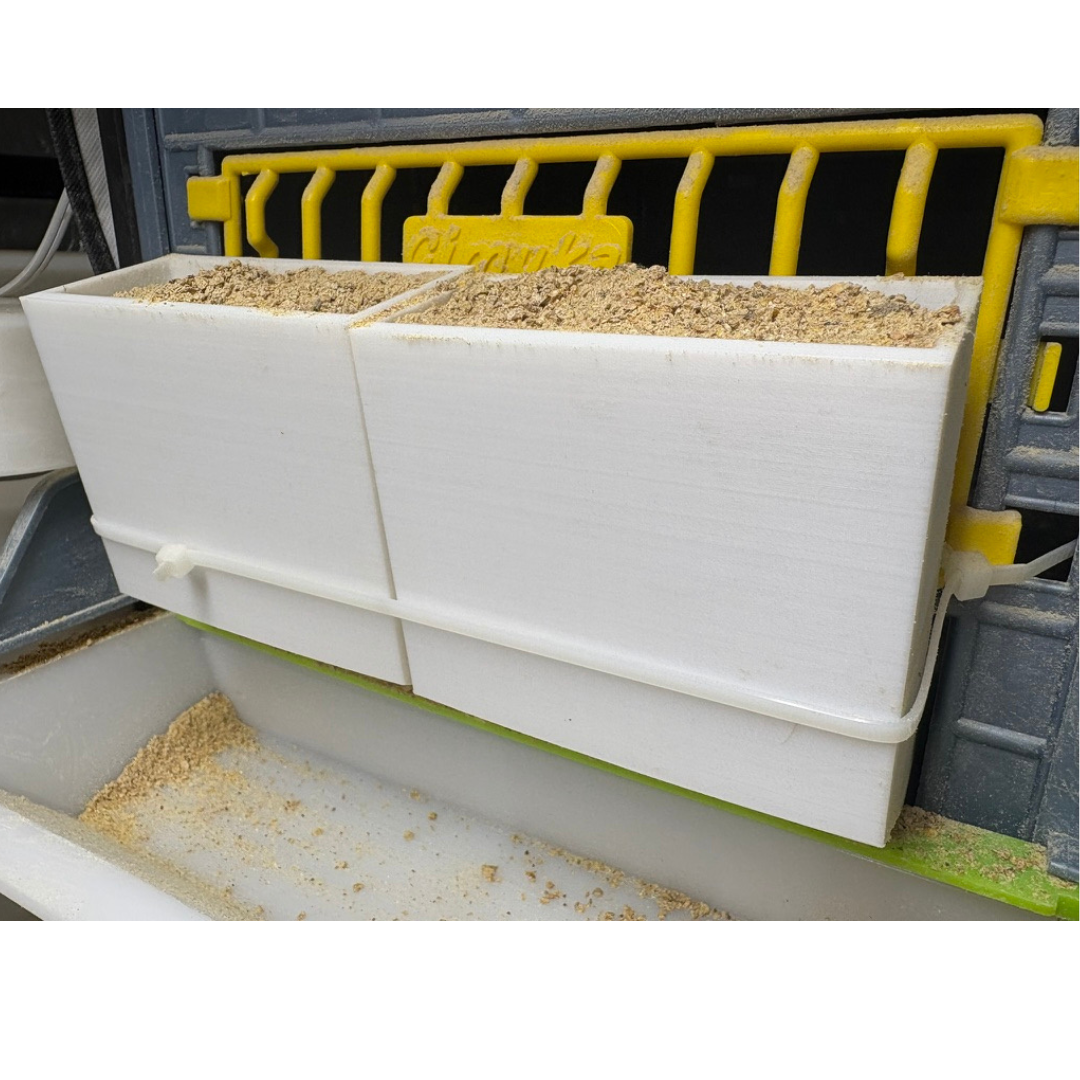 Quail Feeder Front-Slot Pair - Adjustable Spill-Resistant USA Made