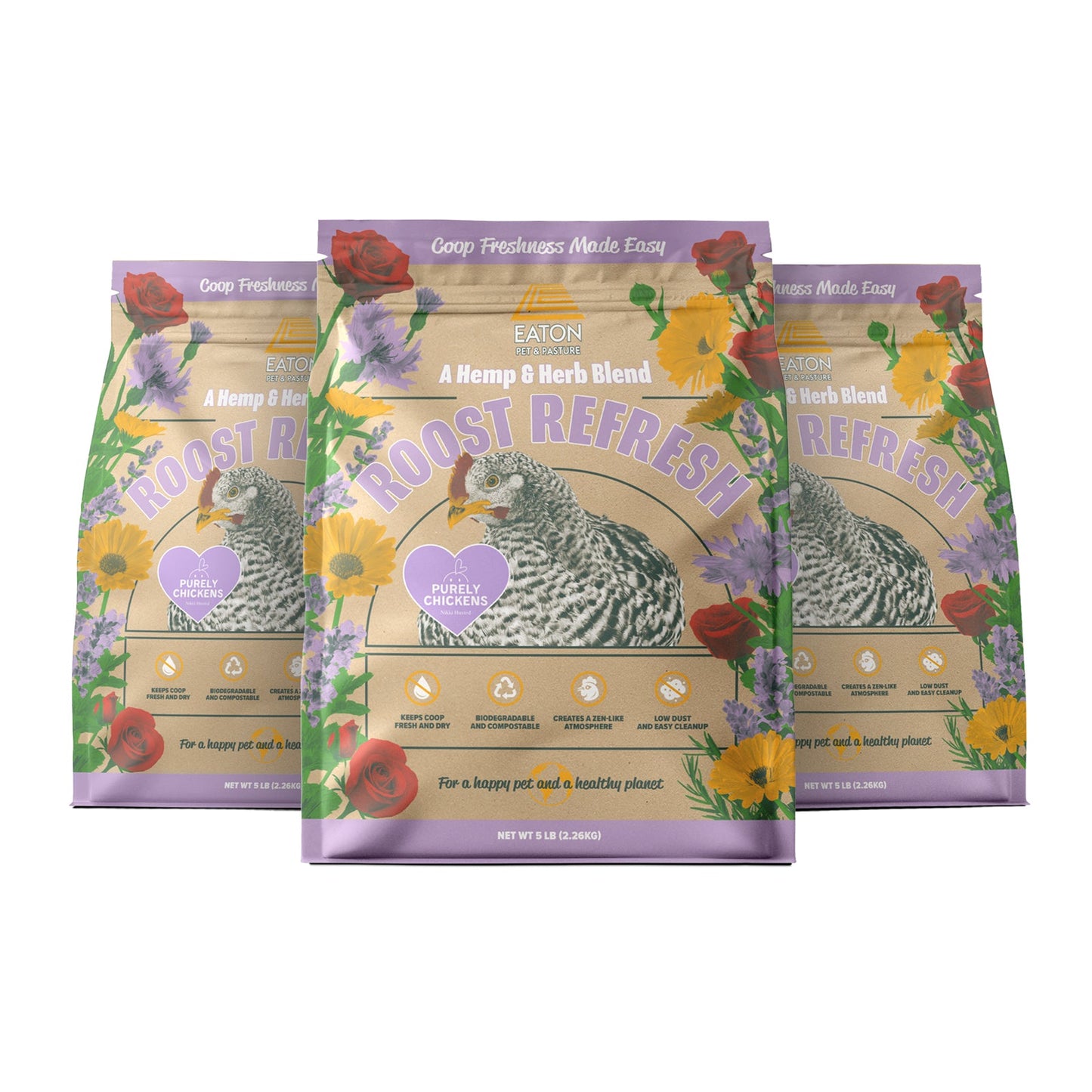 Ambientador premium de cáñamo y hierbas para gallineros Roost Refresh - 5 lb