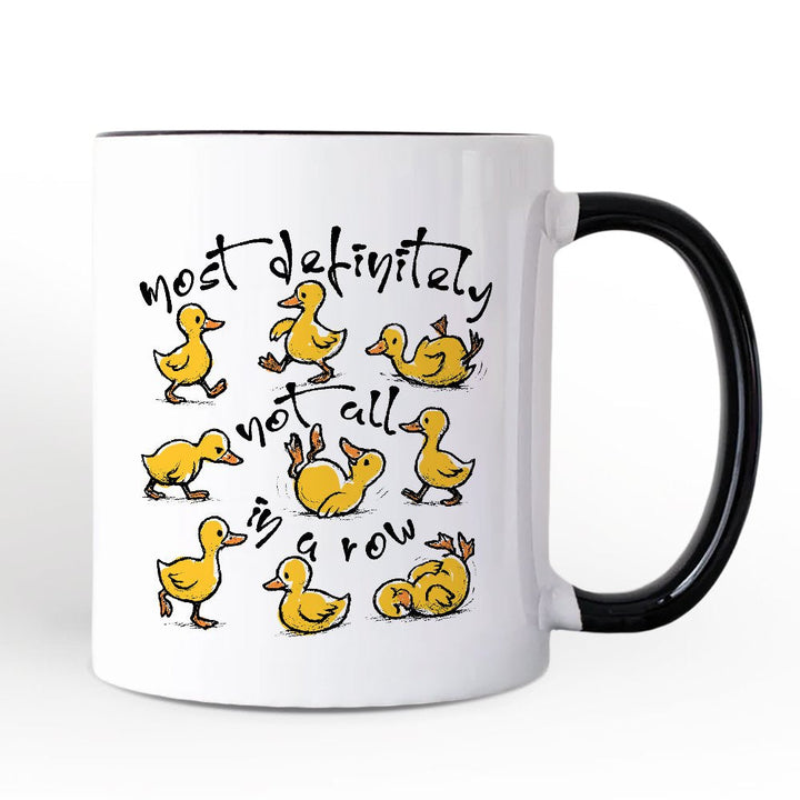 Taza personalizada sarcástica "Patos divertidos no todos en fila", regalo motivacional de salud mental con nombre personalizado
