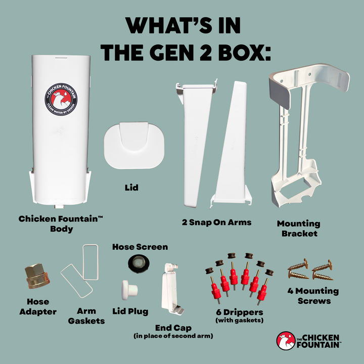 Chicken Fountain Gen 2 - Automatic Waterer for Fresh Clean Water