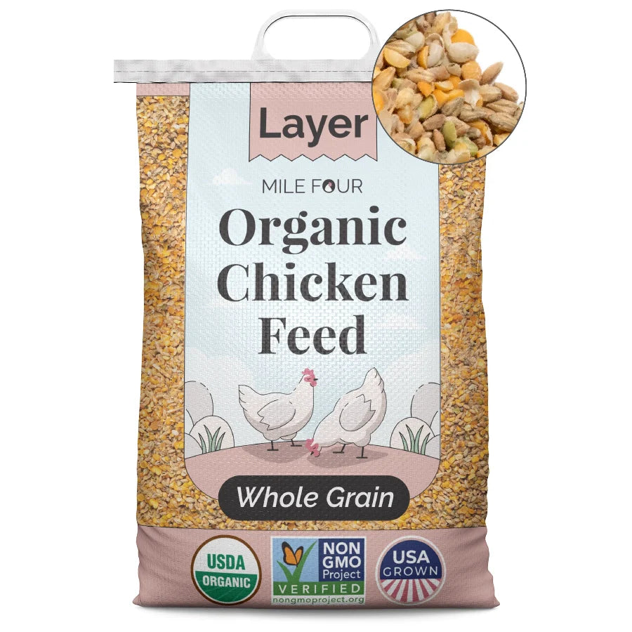 Mile Four Organic Layer Chicken Feed - Corn-Free Soy-Free Non-GMO
