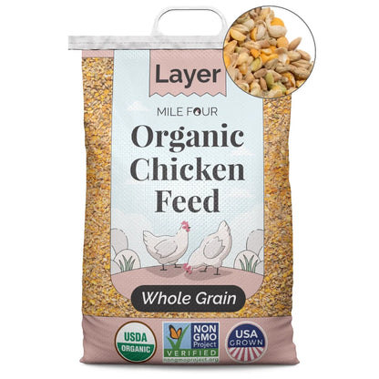 Mile Four Organic Layer Chicken Feed - Corn-Free Soy-Free Non-GMO
