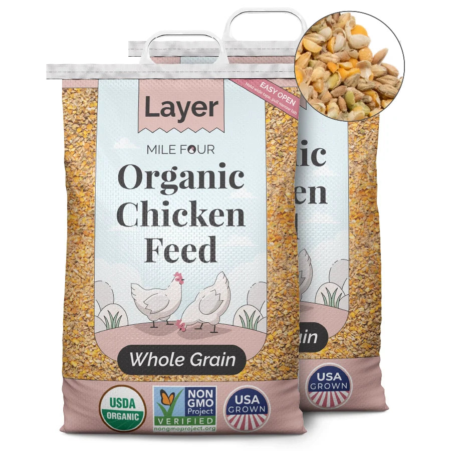 Mile Four Organic Layer Chicken Feed - Corn-Free Soy-Free Non-GMO