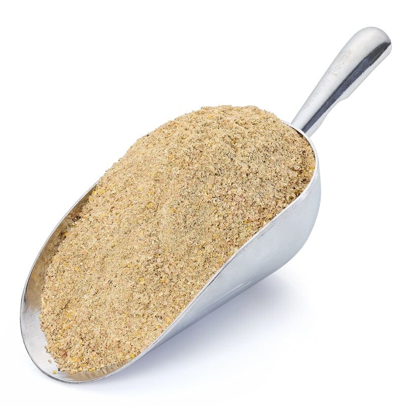 Silver metal scoop filled with brown vermicomposting bedding from Urban Worm Company