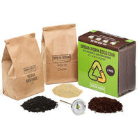 Urban Worm Complete Vermicomposting Starter Kit with worm castings, chow, coco coir bedding, and compost thermometer