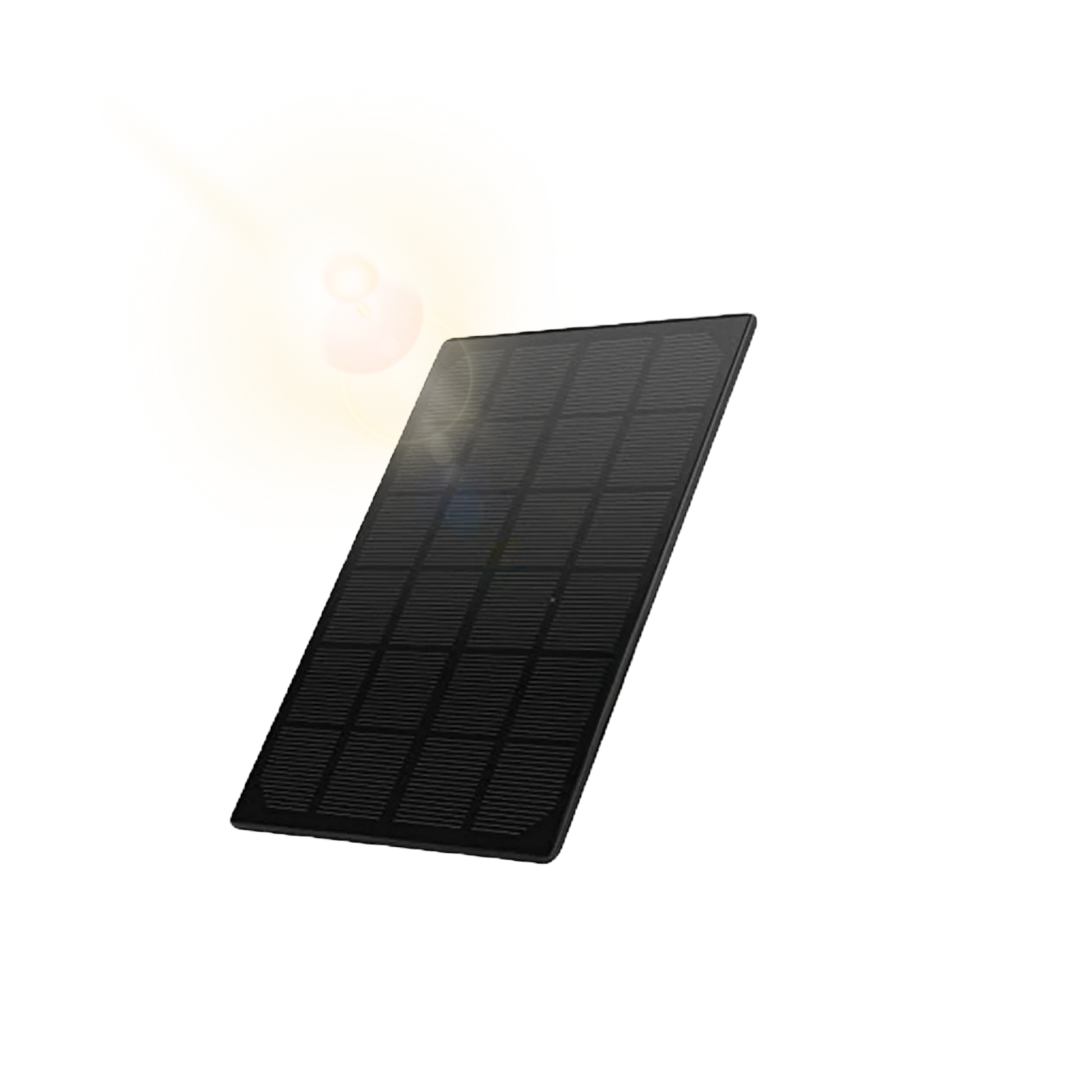 Weatherproof black solar panel for continuous power, compatible with The Smart Coop chicken coop camera.