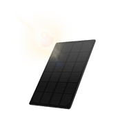 Weatherproof black solar panel for continuous power, compatible with The Smart Coop chicken coop camera.