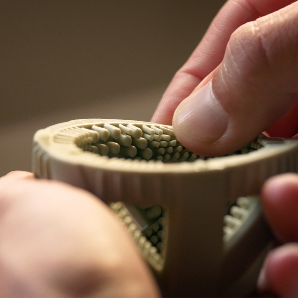 GoodEggStuff Flock Family 4 Pack egg brushes in various colors, durable and dishwasher-safe for easy chicken egg cleaning.