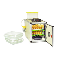 CT60 SH egg incubator in gray, featuring automatic egg turner and active periodic cooling for 60 eggs.