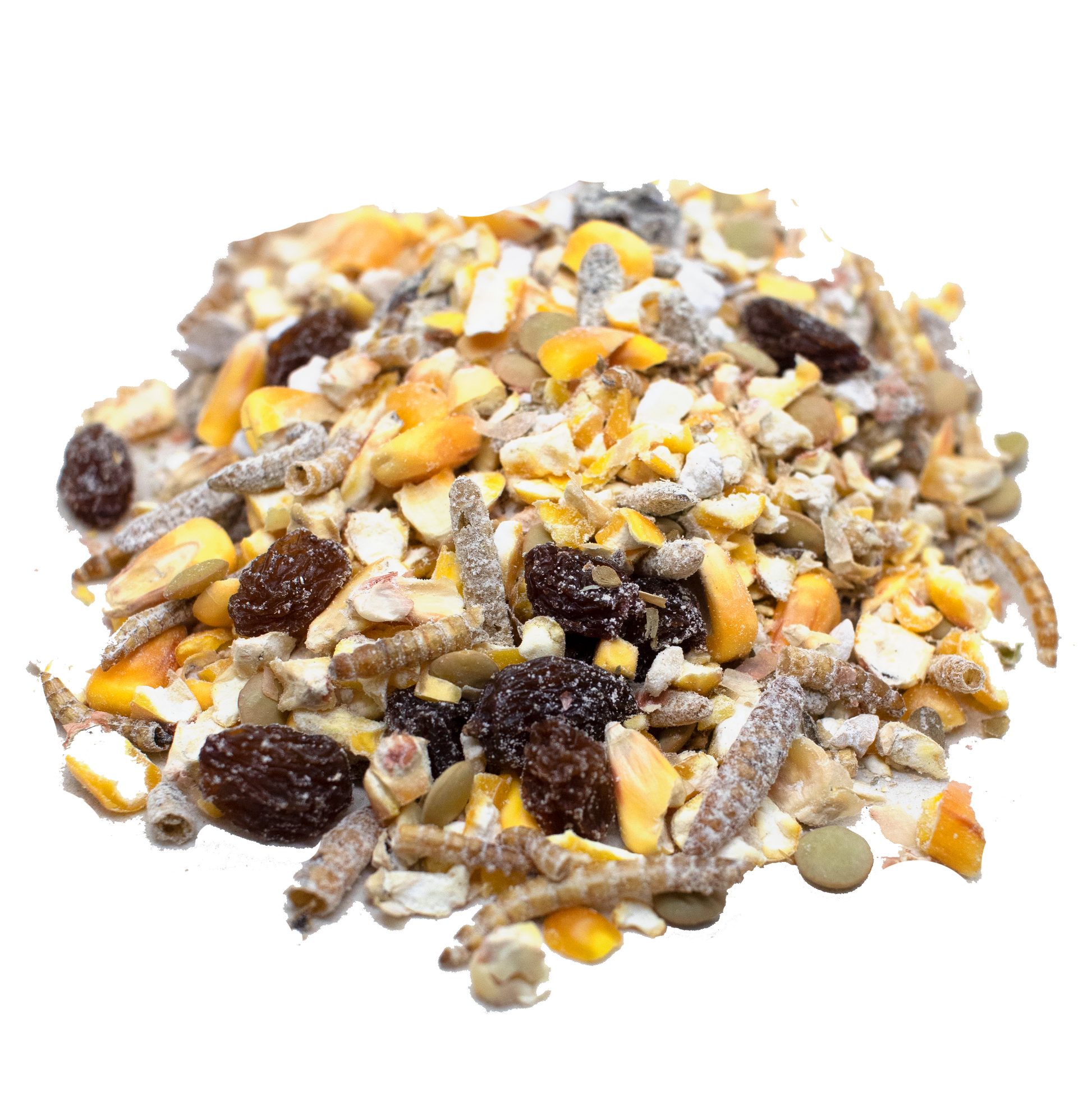 CLUCKAROO Herbal Insect Treat mix with crickets, mealworms, and oregano for chickens, 4-pound size, natural ingredients.