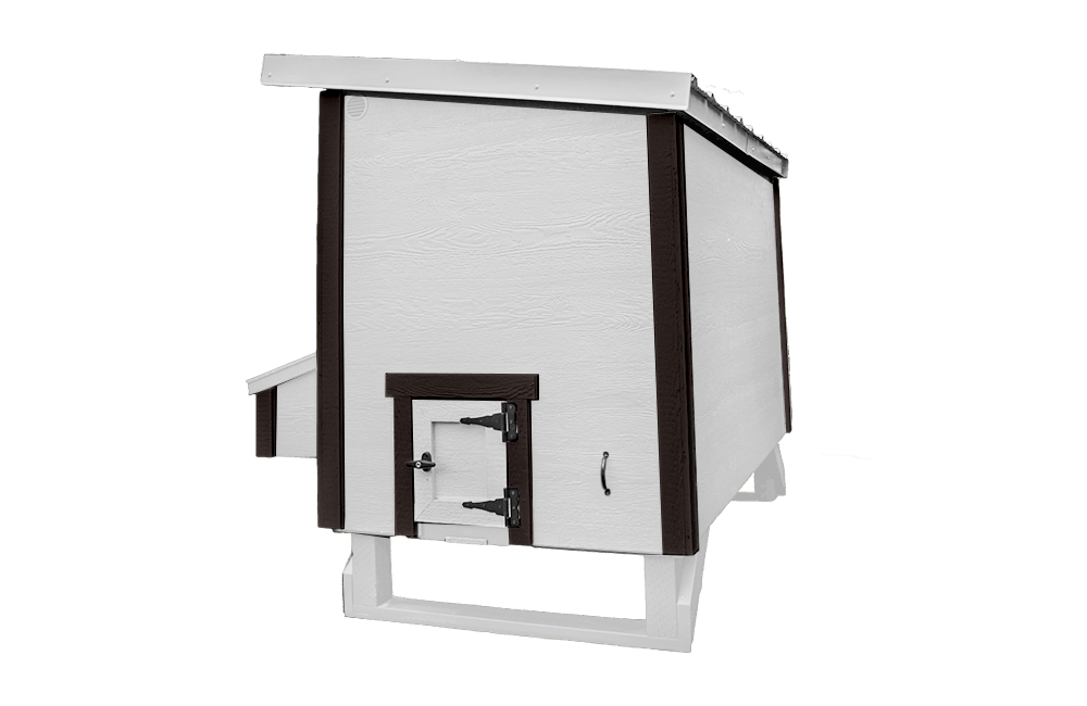 Heavy duty wood chicken coop in Classic color, designed for up to 15 backyard chickens by OverEZ.