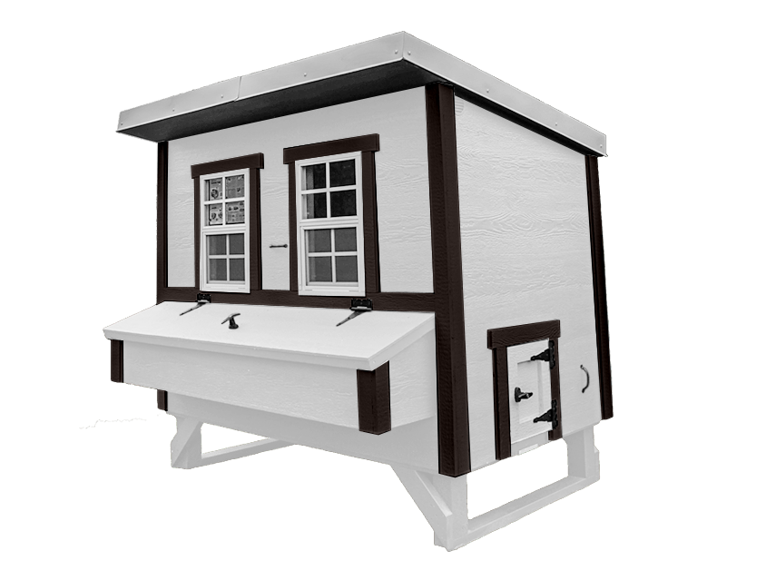 Heavy duty wood chicken coop for up to 15 chickens, classic color, Amish-crafted by OverEZ