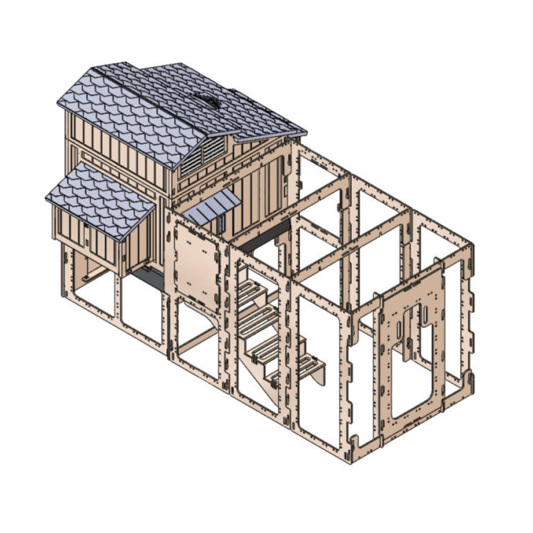 Gray Stand & Runs for Large Snap Lock Chicken Coops by Formex