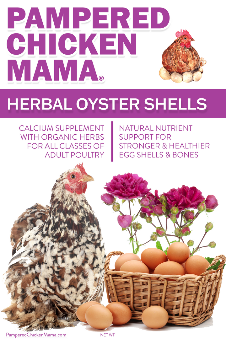 Organic Herbal Oyster Shells calcium supplement for chickens in a 3-pound bag by Dahlia Pets