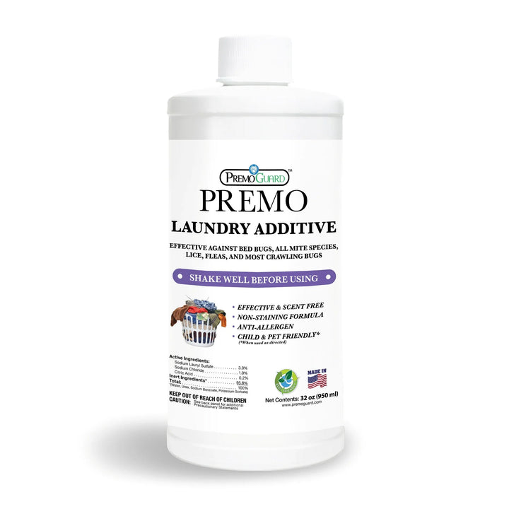 Bed Bug & Mite Killer Laundry Additive - 32 oz - All Natural Non Toxic - Premo Guard