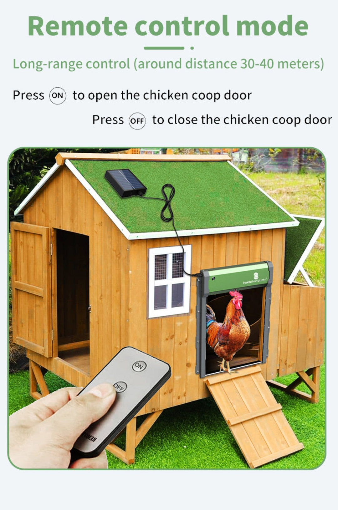 Solar Powered Automatic Chicken Coop Door with Remote