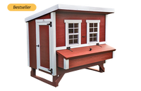 Heavy duty wooden Large Chicken Coop in Classic color for up to 15 backyard chickens by OverEZ