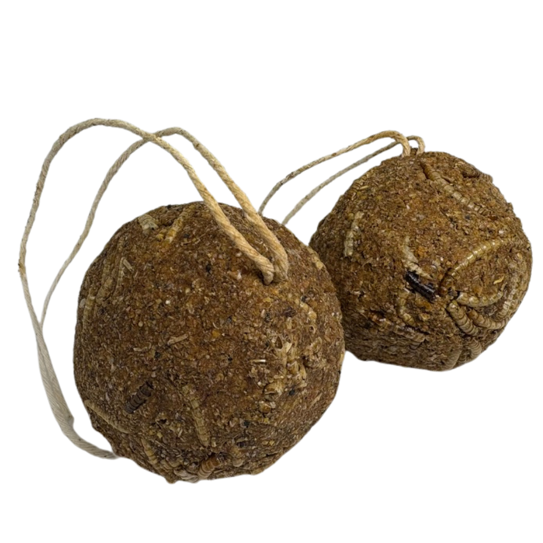 Durable Quail Gamebird Feed Ball with Mealworms 2-Pack USA Made