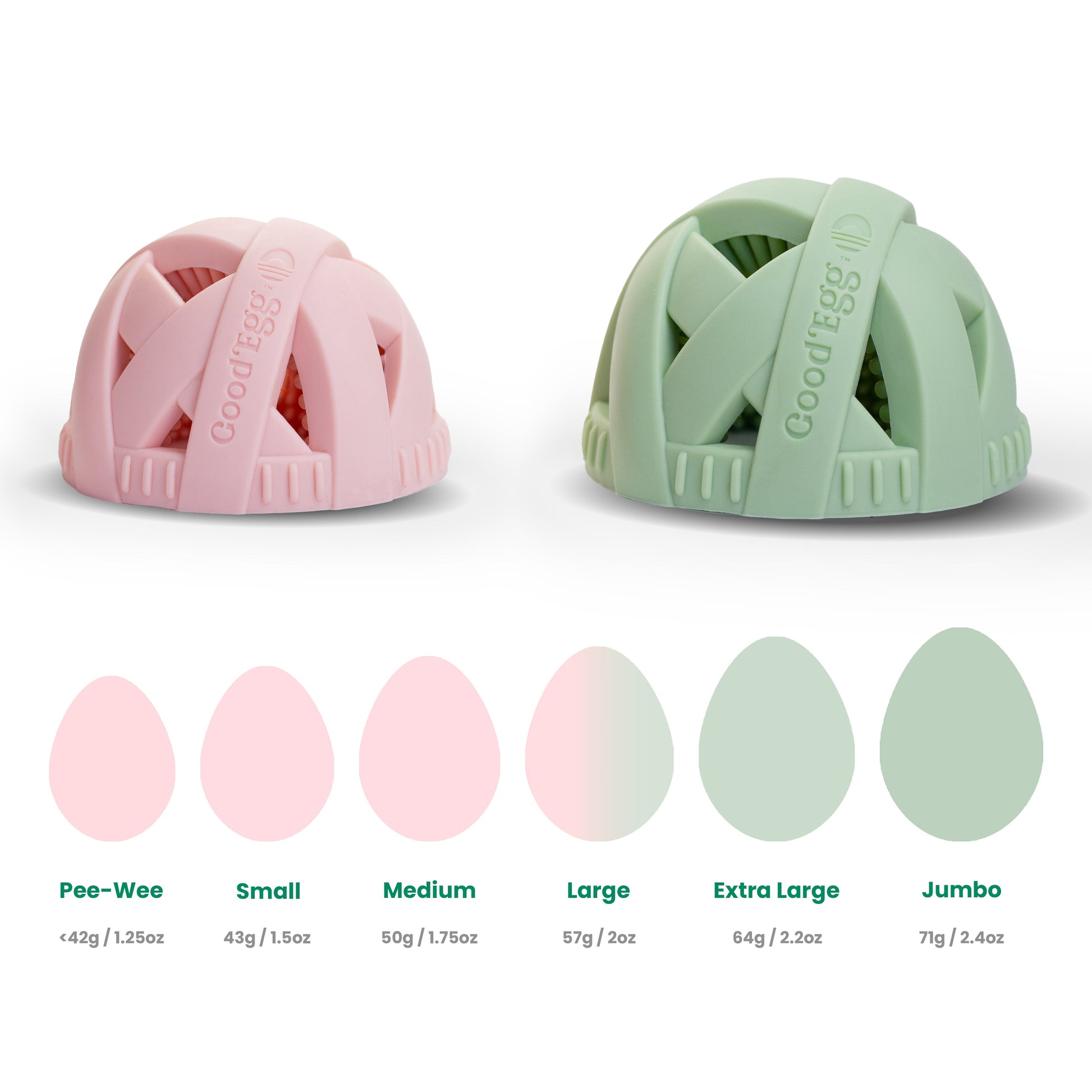 Silicone egg cleaning brushes in four vibrant colors, durable and dishwasher-safe, by GoodEggStuff.