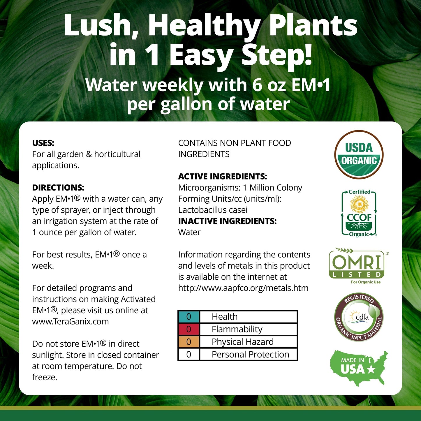 EM•1® Microbial Inoculant Soil Amendment, 16oz bottle, featuring beneficial microorganisms for enhanced soil health.